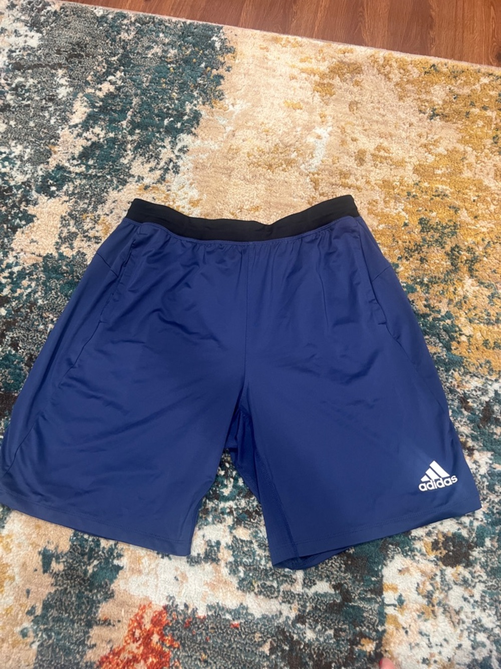 adidas Men's Royal Blue Athletic Shorts with Black Waistband